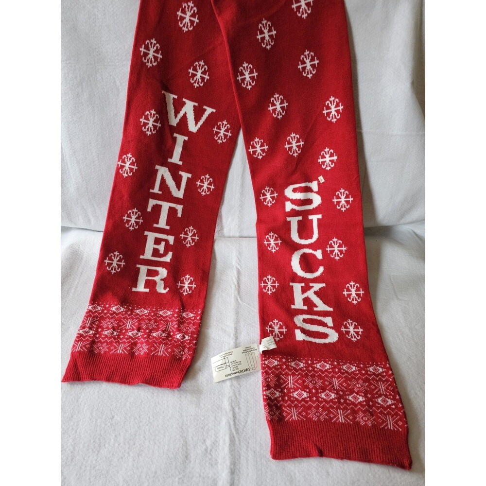 Winter Sucks Scarf Red & White Light Up 68" Winter Scarf One Size